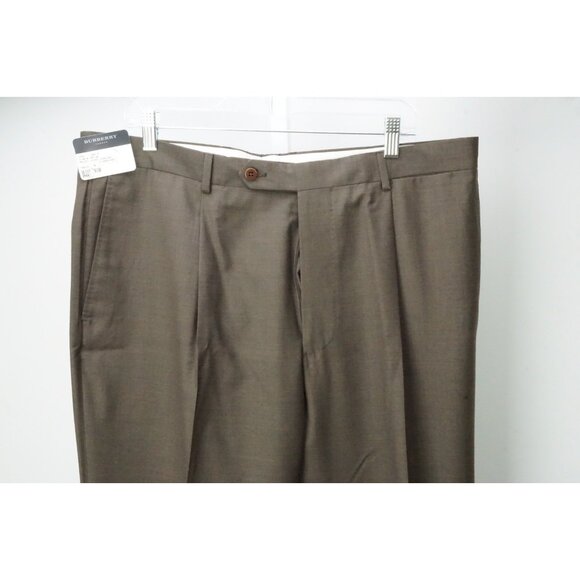 Burberry London Brown 100% Wool Mens Dress Pants Trousers Sz 56 EU NEW
